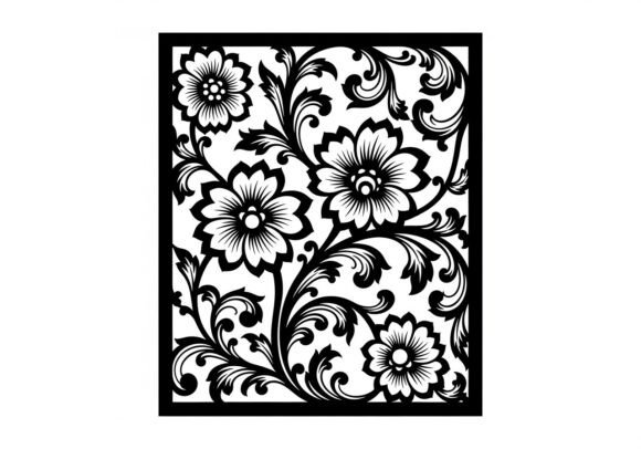 Black Floral Pattern with Flowers Graphics and Illustrations Review