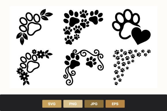 Black Paw Prints Floral Heart Icons Review