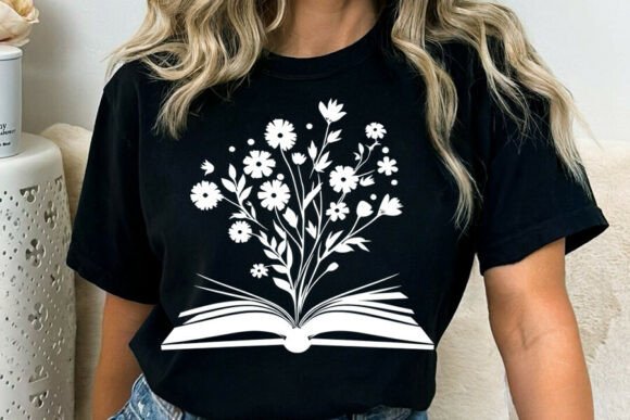 Floral Book SVG PNG, Book Flower Svg Des Graphics and Illustrations