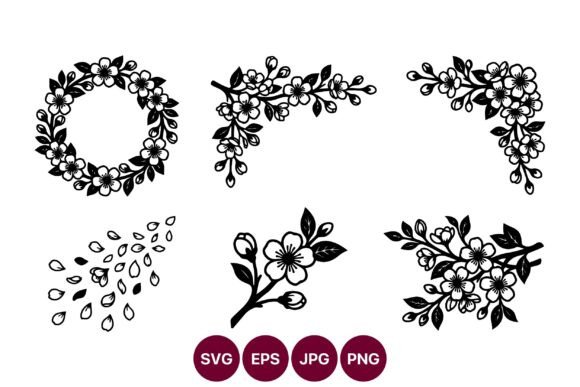Floral Border and Wreath Set: A Review for Graphics and Illustrations
