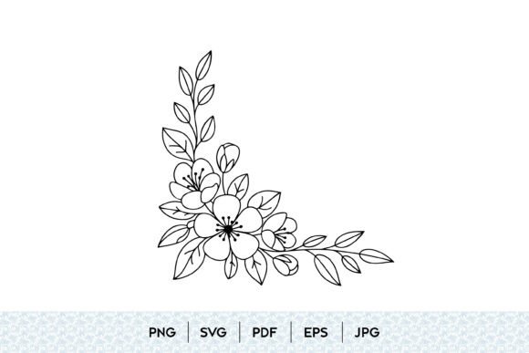 Floral Corner Border SVG Design: Graphics and Illustrations for Sellers