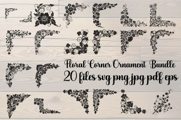 Floral Corner Ornament Bundle Graphics and Illustrations