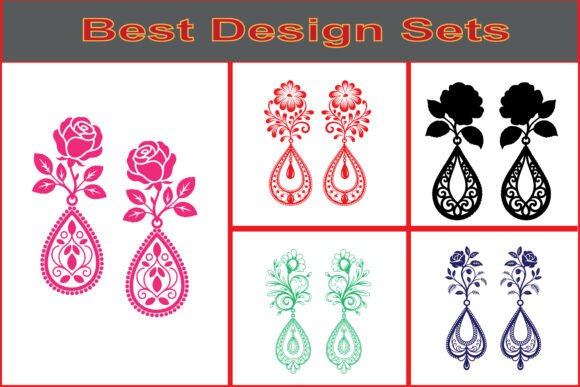 Floral Earring SVG Bundle Jewelry Design Graphics and Illustrations