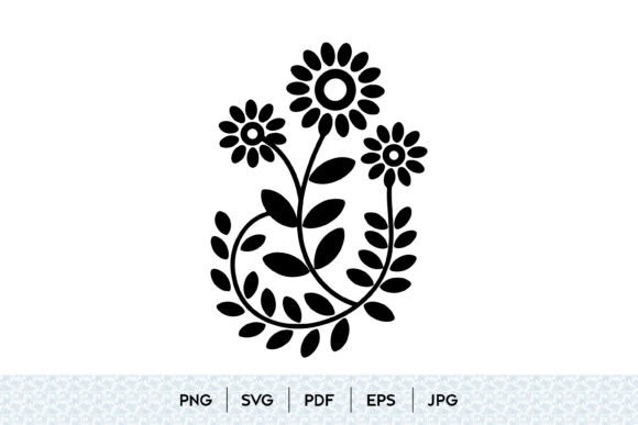 Floral Folk Art SVG Design for Graphics and Illustrations