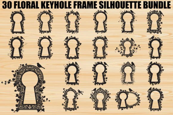 Floral Keyhole Frame SVG Bundle: Graphics and Illustrations for Boutique Branding