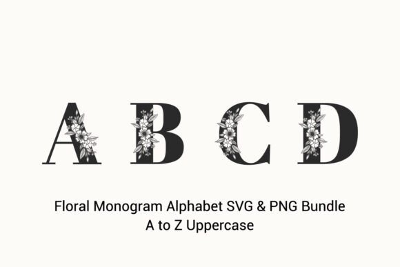 Floral Monogram Alphabet SVG PNG SET Review