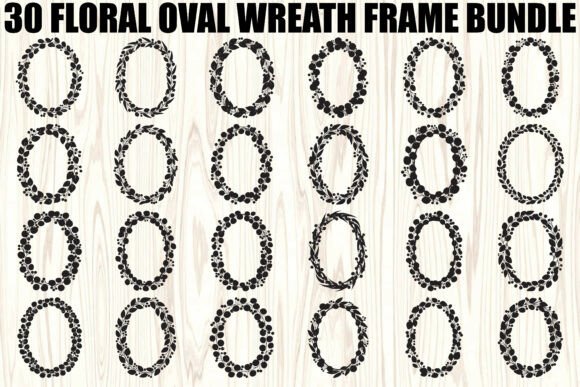 Floral Oval Wreath SVG Bundle