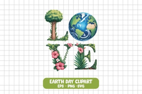 I Love Earth Day Floral Nature Tree Graphics and Illustrations Review