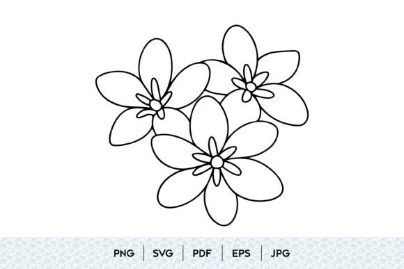 Minimal Floral Blossom Line Art Graphics and Illustrations Review
