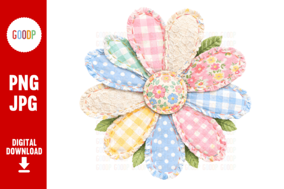 Patchwork Flower Floral Shabby Chic PNG Graphics and Illustrations Review