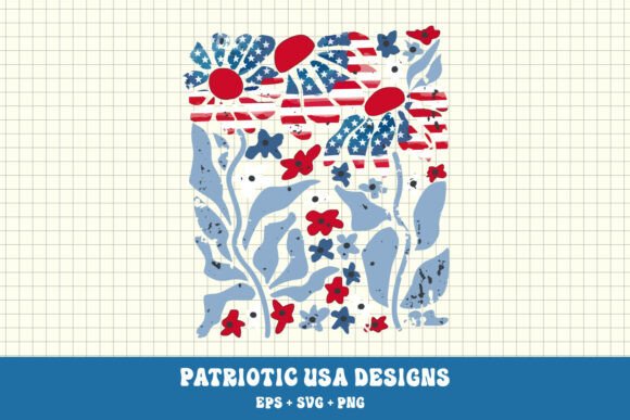 Patriotic Floral American Flag Flowers Graphics and Illustrations Review