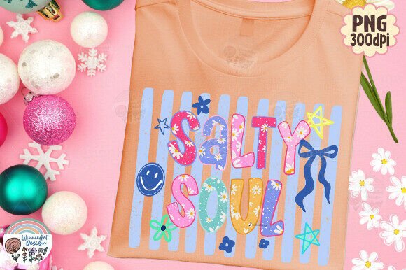 Salty Soul Striped Floral Summer PNG Graphics and Illustrations Review