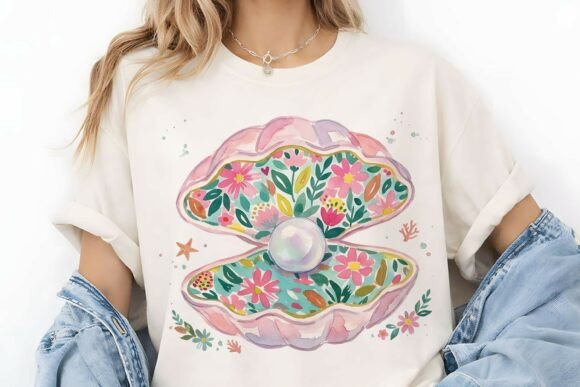 Seashell Pearl Floral Inner PNG Graphics and Illustrations Review